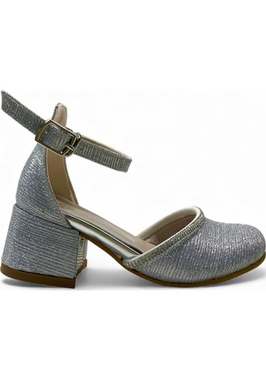 771 Kız Çocuk Okul Öncesi Topuklu Abiye Ayakkabı GÜMÜŞ