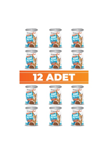 Wondercat Somonlu Yetişkin Kedi Konservesi 400gr X 12 Adet