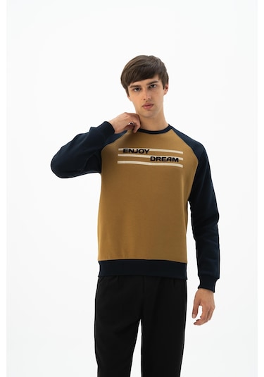 AR-MA Arma Erkek Bisiklet Yaka Sweatshirt K24124908701 Kahverengi