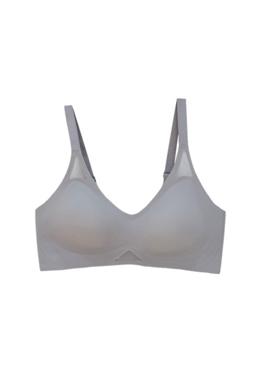 Kadın Silikonlu Lazer Kesim Sütyen B Cup Bgl-st04721 Gri