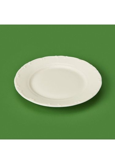 Tulu Porselen Liana Tatlı Tabağı - Krem - 19 Cm Krem