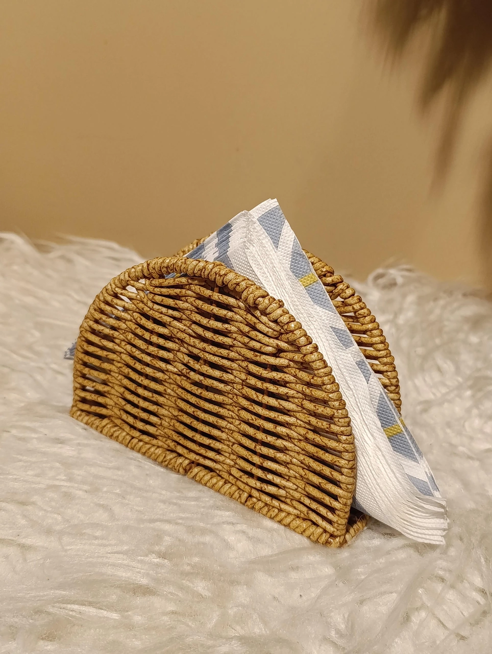 Hasır Rattan Oval Peçetelik Diğer