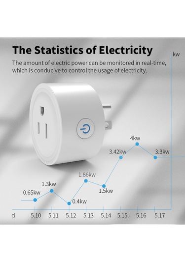 Neevoyu Tuya Wifi Akıllı Prizi Abd Standartı, Uzak Kumanda, Ses Kontrolü, Zamanlama, Enerji Ölçüm Özelliği, 10a, Ev Otomasyonu Akıllı Priz