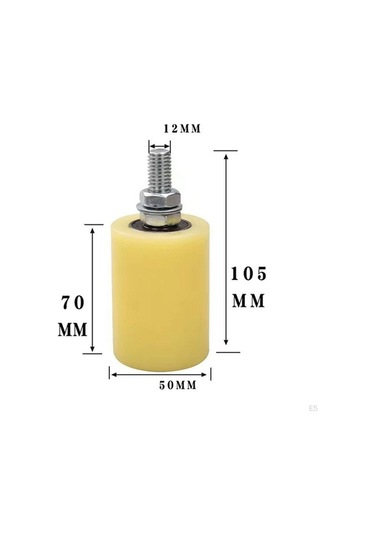Pazly Elektrikli Kapı İçin Rulman Kılavuz Tekerlek Naylon Kasnak, Height 7cm, Sarı Sarı