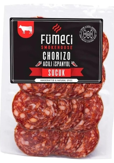 Fümeci Smokehouse %100 Dana Fermente İspanyol Sucuk Acılı Chorizo 500 G