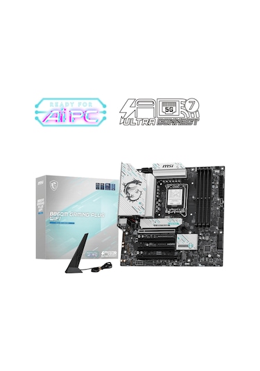 Msı B860M Gaming Plus WIFI Intel B860 8600 MHz(OC) Soket LGA 1851 mATX Anakart