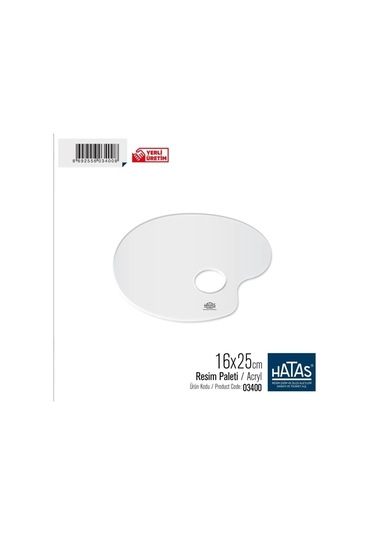 Hatas Godesiz Oval Resim Paleti 16x25cm Ekonomik 12'li Paket