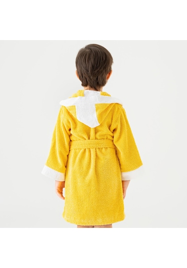 Soley Pueri %100 Pamuklu Unisex Çocuk Bornozu Sarı
