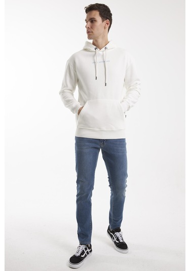 Cold Train Kırık Beyaz Hoodıe Sweatshırt Kırık Beyaz