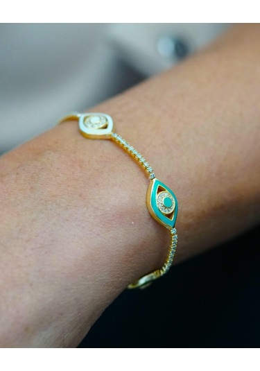 Birtekbana Renkli Mineli Göz Bileklik