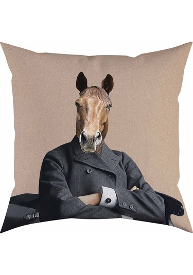 Mr. Horse Kadife Yastık/kırlent Dolgu Boncuk Elyaf Uluslararası Yıkama Ve Solmama Sertifikası Çok Renkli