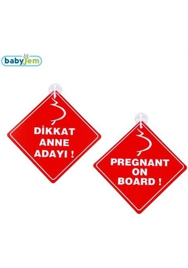 Babyjem Vakumlu Araba Cam Yazısı Dikkat Anne Adayı