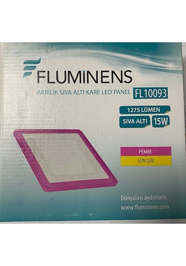 15w Camlı Sıva Altı Çift Renkli Kare Led Panel Beyaz