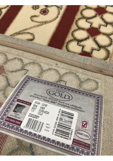 Saray Halı Gold Serisi 2165 Krem 150X230 %100 Yün Halı 4 M2 Krem