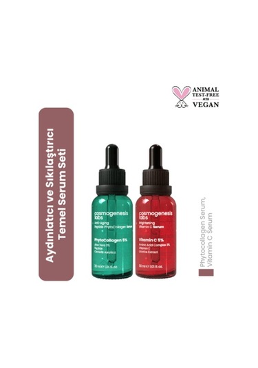 Cosmogenesis Labs Aydınlatıcı ve Sıkılaştırıcı Temel Cilt Bakım Seti Vegan