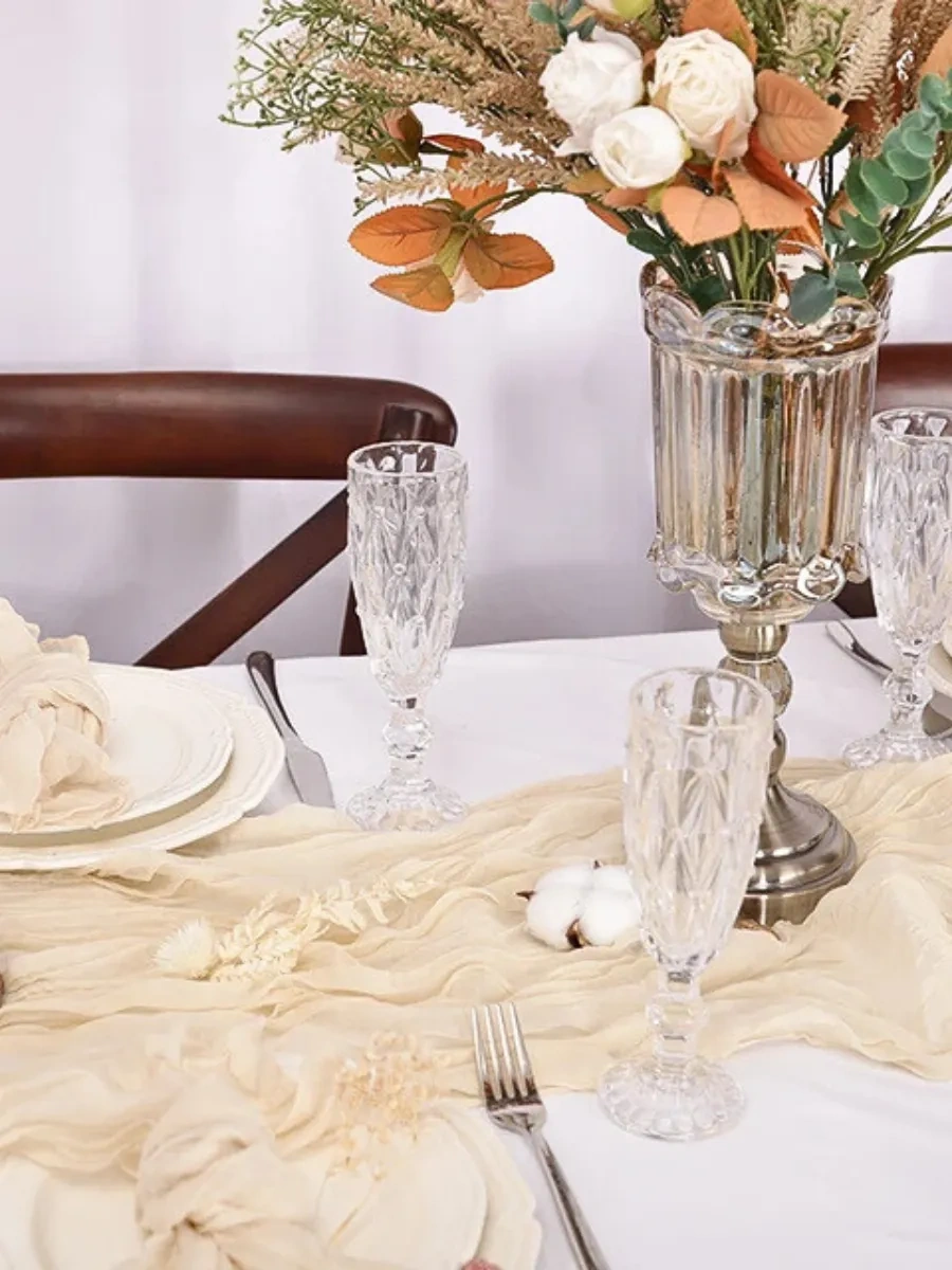 Pener 4 M Kumaş Masa Örtüsü, Masa İçin Paspas, Düğün Dekorasyonu 182496608 Fildişi