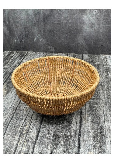 Yuvarlak Hasır Servis Sunumluk Sepet Organizer Düzenleyici Ekmekl Hasır