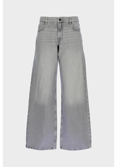Weslie Gri Normal Bel Wideleg Patı Fermuarlı Jean Pantolon C 4530-209 Gri