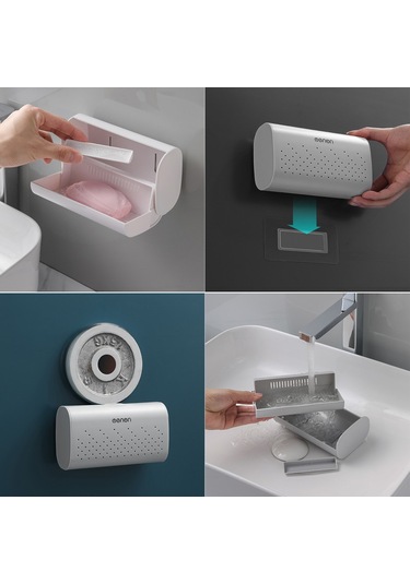 Mengni Drenaj Kutusu Ile Sabunluk Duvara Monte Duş Sabunluk Siyah