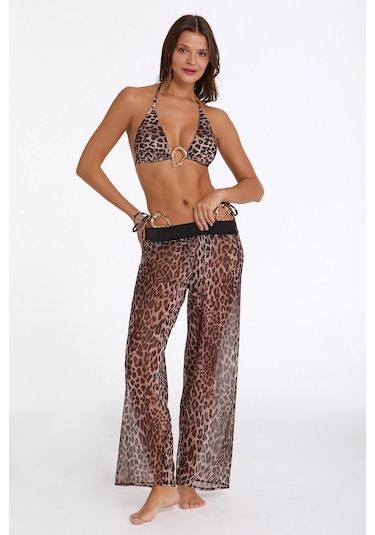 Modadua Argento 2089-3021 Kadın Tül Pantolon Leopar