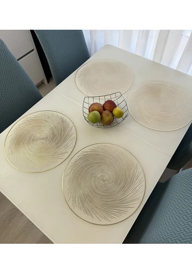 Heavenly Place Masanız İçin Yuvarlak Mutfak Peçeteleri, 4 Adet 376221543 Beyaz