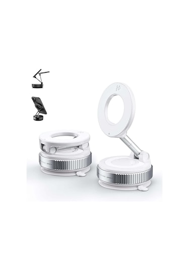 Manyetik Magsafe İle Uyumlu 360 Dönen Ayarlanabilir Araç İçi Telefon Tutucu Vakumlu Katlanabilir K007