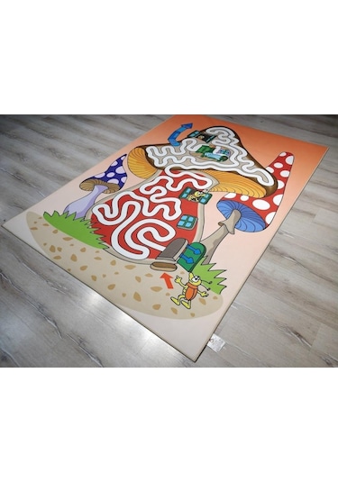 Doğuş 3Boyutlu Halı 3D-918 Mantar Ev 100X140 Cm Çocuk Halısı Çok Renkli