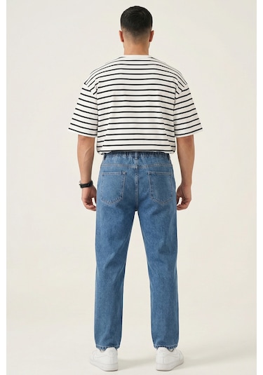 Erkek Rahat Kesim Baggy Jean Pantolon 30073 - Lacivert