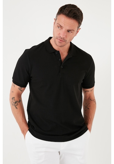 Buratti Pamuklu Regular Fit Düğmeli Erkek Polo Yaka T Shirt 5902127 Siyah
