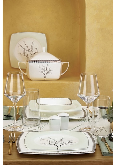 Karaca  Fine Pearl Banyan 62 Parça 12 Kişilik Yemek Takımı