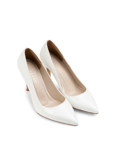 Deery Rugan Beyaz Stiletto Kadın Topuklu Ayakkabı - 0k101zbyzm01 Beyaz