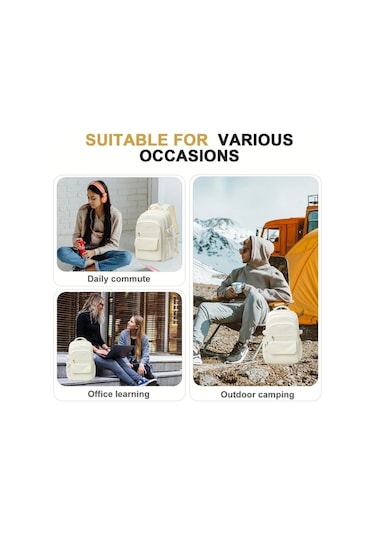 Wangxi Gri Kadınlar İçin Büyük Kapasiteli Çok Katmanlı Hafif Pratik Cepli Siyah Naylon Sırt Çantası Okul Seyahat Ve İş İçin İdeal Gri