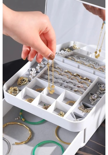 Aynalı Takı Organizeri Çok Renkli