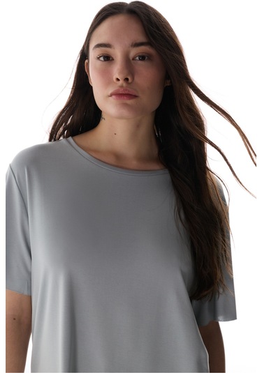 Penti Gri Bisiklet Yaka Oversize  Modal T-Shirt