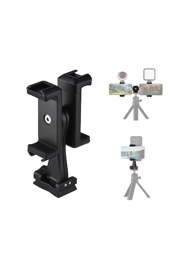 Yunboo Andoer Ad-04 Çift Telefonlu Profesyonel Vlog Tutucu - 360 Dönebilir, 4 Aksesuar Yuvası