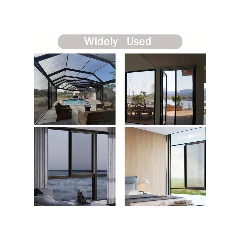 Gateesat Siyah 180x300cm Fiberglass Sineklik - Toz Geçirmez İnce Izgara Dıy Pencere Perde