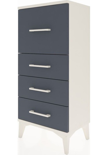 Arges Komodin 4 Çekmeceli 44x30x96 Aytaşı-antrasit Aytaşı