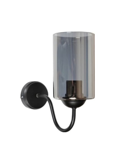 Kilyos Modern Boru Füme Camlı Aplik Siyah