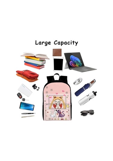 Trendooze Uygun, Siyah Siyah Sırt Seyahat, Sailor Organizasyon Moon Kawaii Karikatür, İş İnç İle, İçin, Genç, Dizüstü Çoklu Cf58 Çantası, Çalışması Bölmeleri Bilgisayara 15.6 Av Siyah