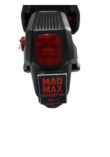 Zt3 Pro Uyumlu Mad Max Interceptor Nsw- 13 Figürlü Elektrikli Scooter Aksesuar Dekor Plaka Kırmızı - Siyah