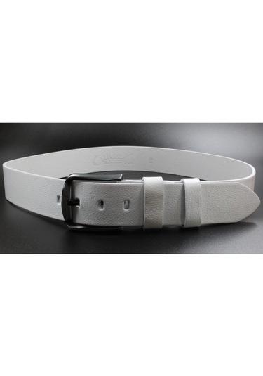 %100 Hakiki Deri Erkek Kot Kemeri 4,5 Cm Beyaz