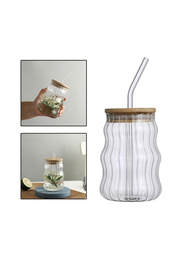 Suntek Milkshake Beer Için Cam Kavanoz Drinkware Temizle A A