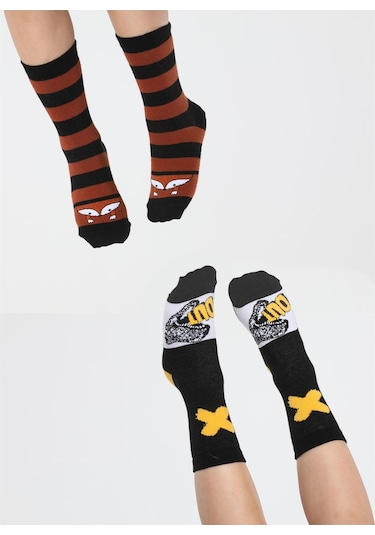 Casabony Fox&dino 2'li Paket Erkek Çocuk Çorap-desenli Çok Renkli