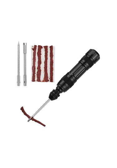 Teltree Yapıştırıcısız Hızlı Tekerlek Onarım Seti - Lastik Sökmeden Pratik Delik Tamiri Siyah