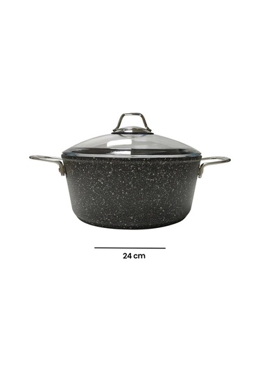 Black Line Derin Tencere - 24 Cm Siyah