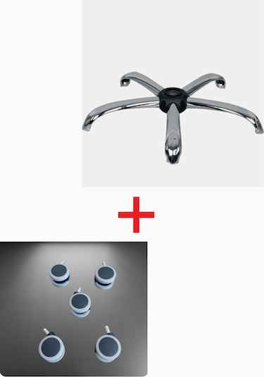 Sandofis Düz Yıldız Ayak Silikon Tekerli Döner Sandalye Ayağı