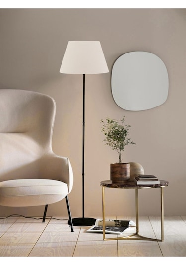 Metal Ayaklı Lambader Konik Beyaz Başlık Ml743