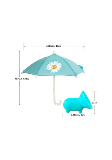 Güneş İçin Telefon Şemsiyesi, Evrensel Ayarlanabilir Vantuzlu Standlı Telefon Şemsiyesi, Güneşlik - Mavi Papatya Diğer