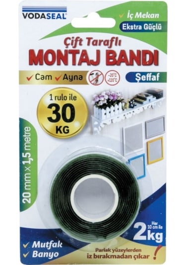 Vodaseal Çift Taraflı Montaj Bandı 20mmx1,5m
