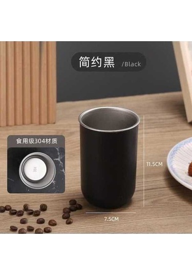 Didadodo Sütkah Siyah Gargara Bardağı - Paslanmaz Çelik, Taşınabilir Ve Pratik Siyah, Gümüş Model Siyah